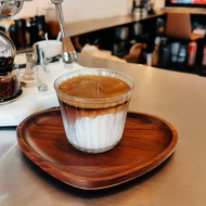 Dirty Glass Mug Wide Mouth American Pour Over Coffee Cup Flat White Tasting Glass Vertical Stripe Af