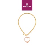 HABIB Oro Italia 916 Yellow and Rose Gold Bracelet (Heart) GW37620321-BI