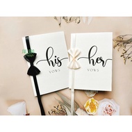 Vows book 84 - his vow her vow card with wedding promises |Wedding Vows |SHI1990