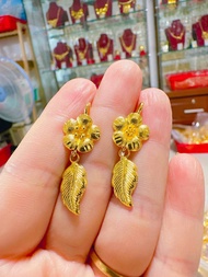 Bông tai cưới hoa mai tòn ten 1 chỉ ( bạc nguyên chất xi vàng 24k có khắc kí hiệu)