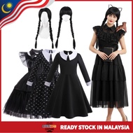 Wednesday Addams Costume for Adults – Gothic Black Dress Outfit for Halloween & Cosplay