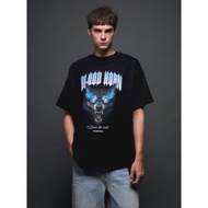 Hakii เสื้อยืด คอกลม สีดำ Heavy Cotton 100% Oversized Black T-Shirt