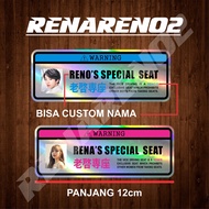 Special SEAT HOLOGRAM STICKER Can Be CUSTOM Name And Given A Photo