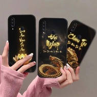 Samsung A20s case with calligraphy of peace of mind, fortune, and meaning