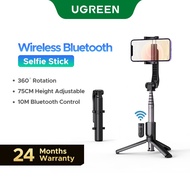 UGREEN Bluetooth Selfie Stick Tripod Stand 750mm Extended 10m Bluetooth Remote Shutter Universal For