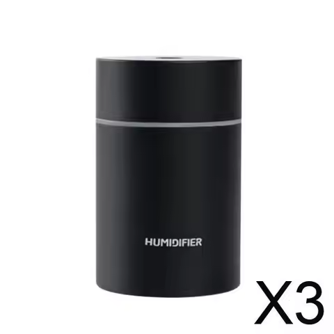 3xAir Humidifier Aroma Essential Oil Difuser Mute Nano Air Purifier Black
