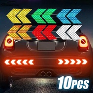 10pcs Colorful Warning Decals Car Reflective Arrow Sign Sticker Night Driving Safety Reflective Tape