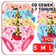 Package of 6 PCS Girls' Underwear with LABUBU STRAWBERRY, ETC. Images for ages 1-7 years GRIYO DALEM