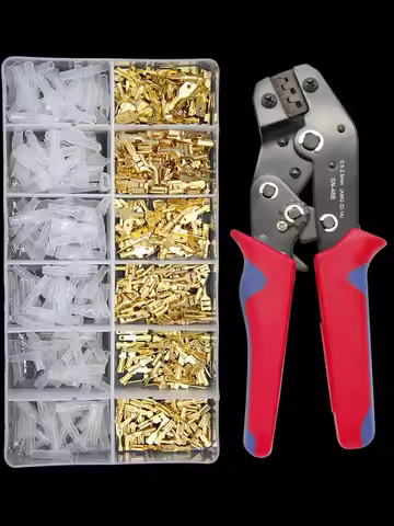 2.8/4.8/6.3mm Spade Crimp Terminals Spring Plug crimping hand tool female male wire Connector Electr