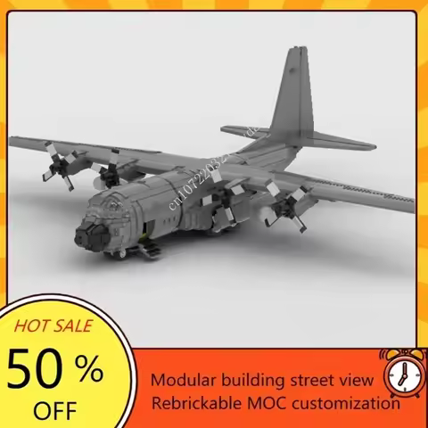 5257PCS MOC WW2 Military Aircraft Legacy C-130H Hercules Fighter Model Custom Puzzles Technology DIY