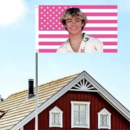 Pink American Flag Background P USA 3X5FT Digital Printing Indoor Flag Banner