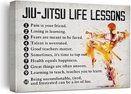 Jiu-Jitsu Poster Canvas Wall Art for Home Decor, Jiu-Jitsu Life Lessons Inspirational Canvas Print P