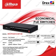 Dahua DH-PFS3010-8ET-65 10-Port Unmanaged Desktop Switch with 8-Port PoE