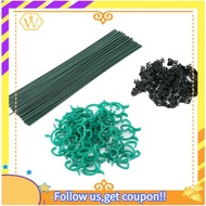 【W】150Pcs Plant Supports Set with 50 Plant Support Sticks Stakes 50 Plant Support Clips and 50 Orchid Clips