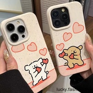 Cartoon Cute Love dog Case Compatible for IPhone 7Plus 15 11 14 12 13 Pro Max 15 6 6S 8 7 Plus XR X XS Max SE 2020 Creative Trendy Brand