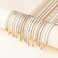 St.kunkka 45cm Gold-Plated 18K Color-Preserving Stainless Steel Vacuum Gold-Plated Necklace