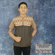 baju koko dewasa lengan pendek dua warna kombinasi bordir terlaris