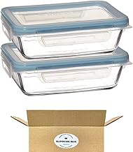 SUPREME BOX Snapware 6-Cup Total Solution Square Food Storage Container, Glass - Pack of 2