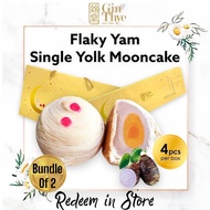 [Gin Thye Digital] (BUNDLE OF 2) Single Yolk TEOCHEW Flaky Yam Mooncake 4Pcs/Box 单黄芋泥月饼 Mid Autumn [Redeem in store] Takeaway