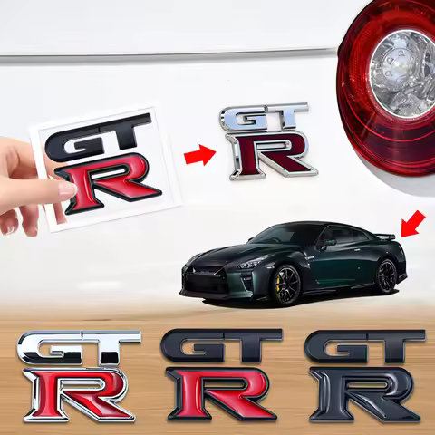 1pcs GTR Car Logo Emblem Metal Stickers R GT Decals Badge Labeling for Nissan Nismo GT-R, R32, R33, 