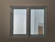 kusen jendela double aluminium 1 set lengkap uk. 80x120 packing kayu