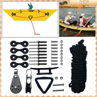 [Lslhj] Kayak Boat Anchor Trolley Included 30 Feet of Rope Screws and Nuts Cleat