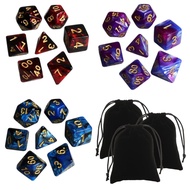 Polyhedral Dice Dice Set 7 Sizes Acrylic 3 Colors 21 Pieces D20 D12 D10 D8 D6 D4 Mythical TRPG MTG C