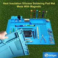 Heat Insulation Silicone Soldering Pad Mat Desk With Magnetic | Repair Station Platform | 45x30cm