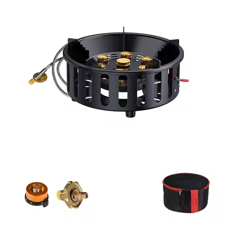 D9-Outdoor Hiking Gas Stove,Camping Picnic BBQ Burner Portable Windproof Electronic Ignition Stoves,
