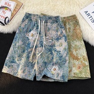 Van Gogh Floral Art Print Beach Shorts for Men and Women Lightweight Hawaiian Quick-Dry Casual Short