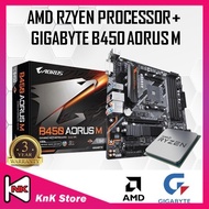 Gigabyte B450 AORUS M B450 AM4 MOTHERBOARD + AMD RYZEN ATHLON / RYZEN 3 / RYZEN 5 / RYZEN 7 CPU COMB