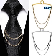 WOAY Tie Clip Tie Accessories Business Banquet Shirt Chain Buckle Jewelry Shirt Chain-buckle
