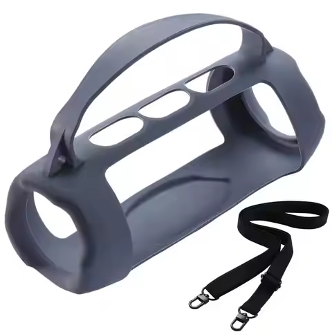 For JBL Charge 5 Wi-Fi / Charge 5 Speaker Soft Silicone Protective Case With Shoulder Strap Carabine