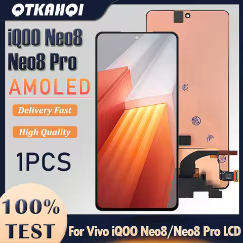 6.78" AMOLED LCD For Vivo iQOO Neo8 LCD V2301A Display Touch Screen Digitizer Assembly For iQOO Neo8