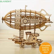 BLAZESKY Airship Model, Hand Craft Wooden Construction 3D Wooden Puzzle, Toy Construction 3D Puzzle 