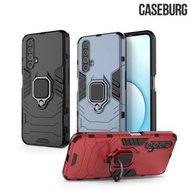 Realme X50 5G CASEBURG Hybrid R 磁貼指環扣 座枱支架 四邊全包手機殼 手機套 3683A