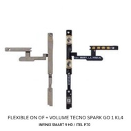 FLEXIBLE TECNO SPARK GO 1 KL4 INFINIX SMART 9 HD X6532C/ ITEL P70 P673L ON OFF + VOLUME/