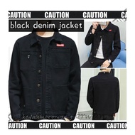 Black Denim jacket unisex Men Fashion Slim Denim Jacket Jeans Coat jaket seluar jeans lelaki korean style retro