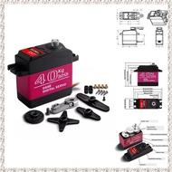 [kjyxgsncsjxsm] Waterproof Servo 40Kg High Torque Metal Gear Digital Servo for 1:8/1:10/1:12 RC Car 