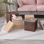 Solid wood storage stool shoe stool foot stool children's toy storage stool household storage stool 