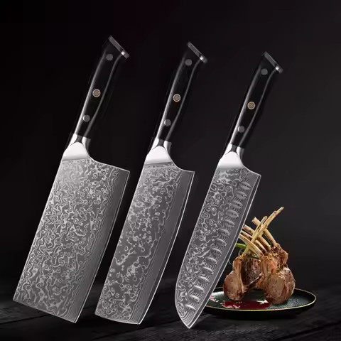 Professional chef knife set VG10 damascus steel japanese kitchen knife Santoku Nakiri Knife Cooking