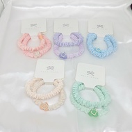 1pc Macaron High Elastic HairTies Women and Girls"Heart&Four Leaf Clover”Pattern Solid Colo马卡龙色系高弹性发