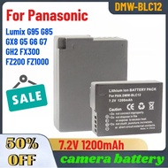7.2V 1200mAh DMW-BLC12 Camera Battery For Panasonic Lumix G95 G85 GX8 G5 G6 G7 GH2 FX300 FZ200 FZ100
