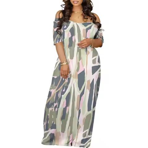 2024 TikTok Viral Off Shoulder Sundress | Flowy Boho Maxi Dress with Pockets | Beach Vacation Dress 