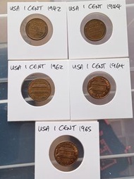 USA 1 Cent Coins (1942, 1944, 1962, 1964, 1965) 🇺🇸 美國一美分硬幣 💰 prices in description
