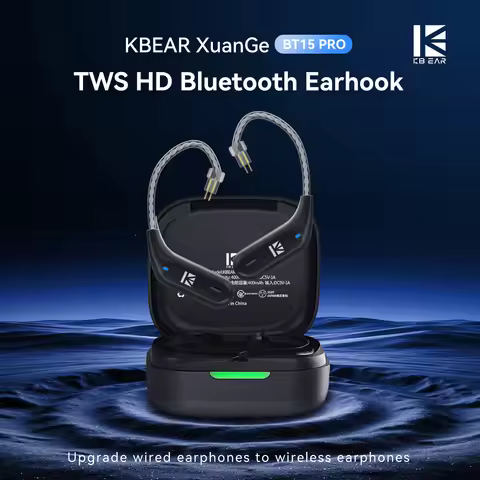 KBEAR BT15Pro HD Bluetooth EarHook TWS 2pin0.78 Headset Cable HIFI Wireless Upgrade Cable With Charg