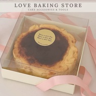 LBS • Ins Style 4inch 6inch Basque Cheesecake Box Transparent Pastry France Packaging Cake Box 韩式透明巴