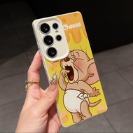 Jerry Tom and Jerry Casing Cute Cartoon Cheese Leather Texture Soft TPU Phone Case For MOTO EDGE70 G