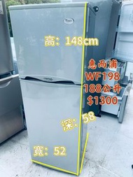 雪櫃 (雙門惠而浦 )WF195/8 100%正常 95%新 148CM高 可轉左門鉸/右門鉸 貨到付款 Refrigerator 二手電器 傢俬 家庭用品(可轉左門鉸/右門鉸)二手電器 清倉大減價 