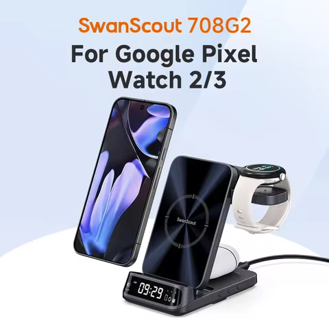 SwanScout 708G2 Wireless Charger For Google Pixel 9 Pro XL Fold 8 7 6 for Fitbit Versa 4 3 Fitbit Se